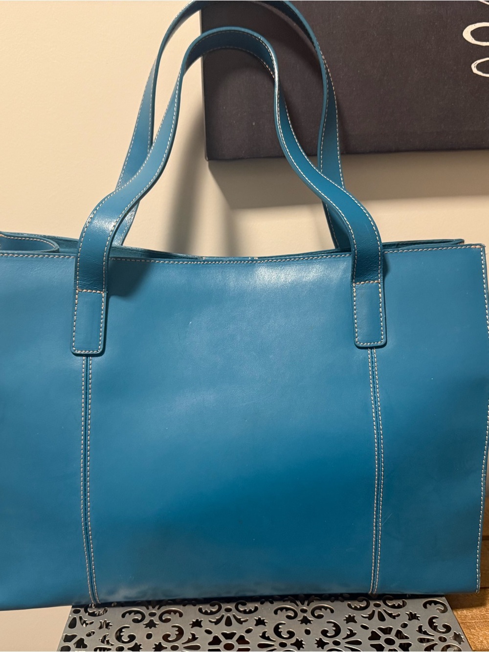 Wilsons Leather Teal Blue Leather Tote